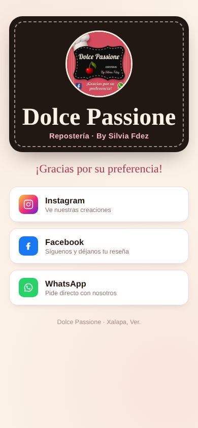 Tarjeta digital de Dolce Passione